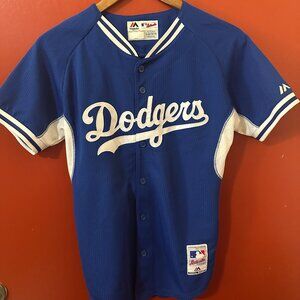 Los Angeles Dodgers Kid's Majestic Blue Baseball Jersey Size Large 14-16 MLB